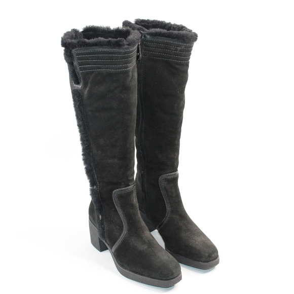 Cole Haan Shoes - Cole Haan Black Faux Fur Lined Tall Knee Boots #137